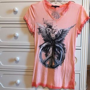 large crash and burn embellished t shirt